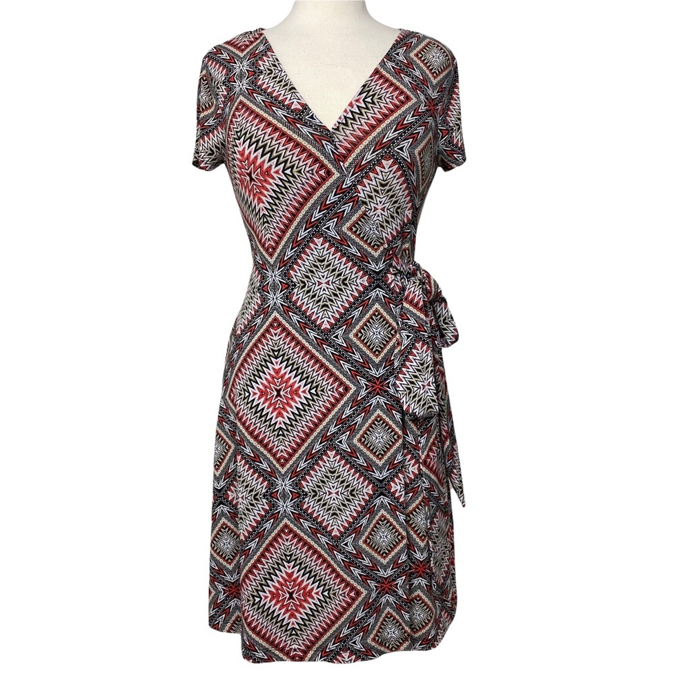 SUZY SHIER Wrap Short Sleeves Dress Size Small - Picture 1 of 10